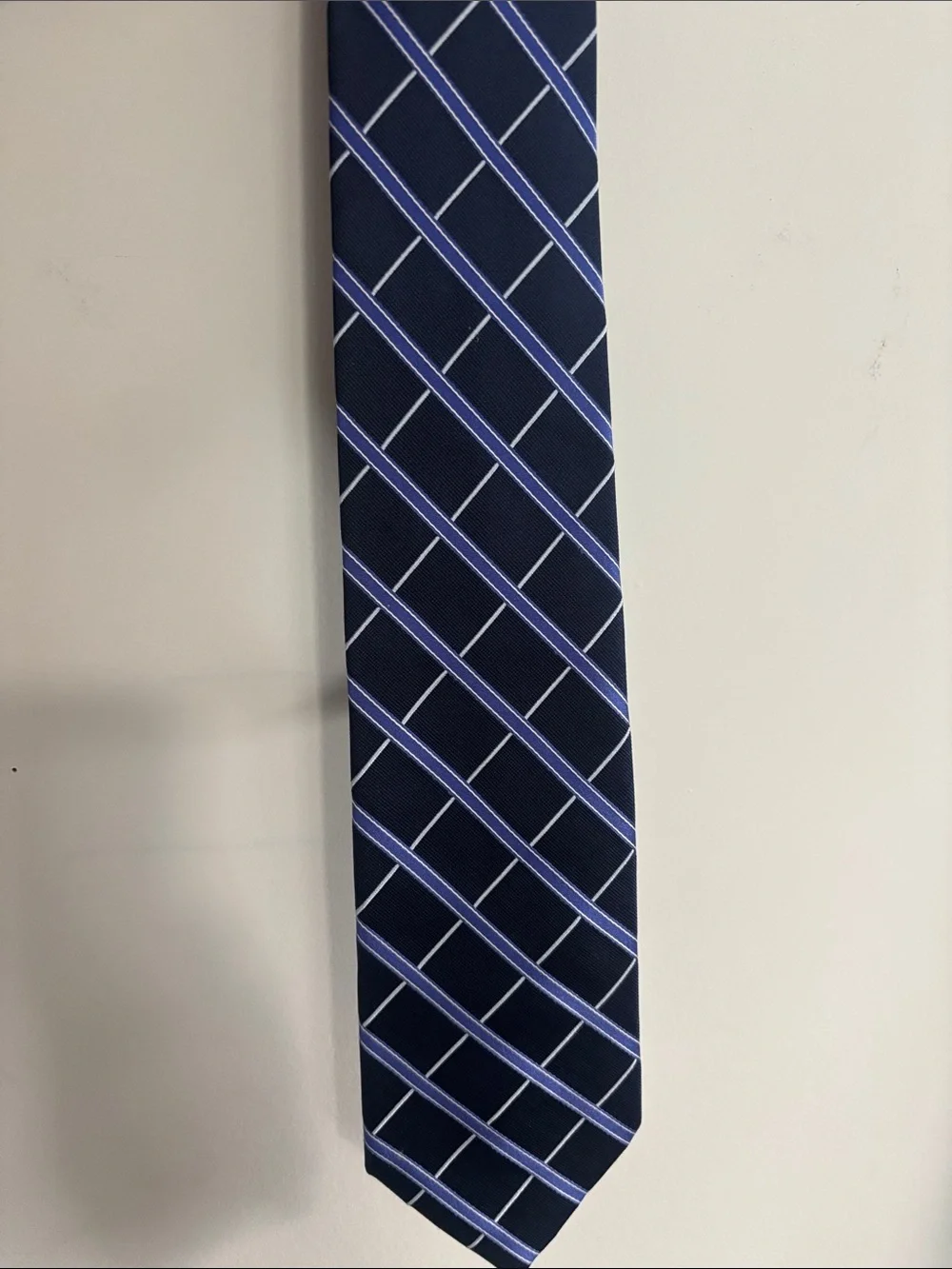 Nautica Navy Tie with Light Blue Windowpane Grid
